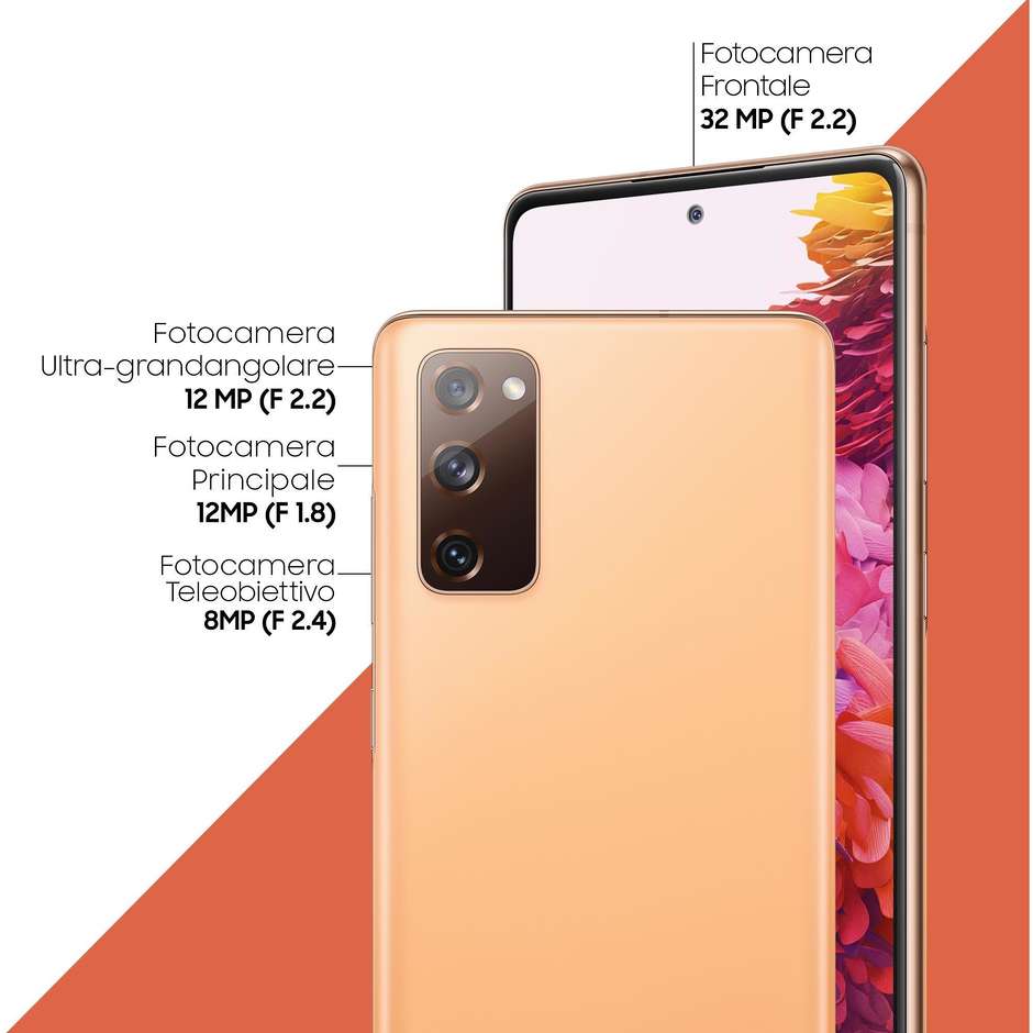 Samsung Galaxy S20 FE Smartphone 6,5'' FHD+ Ram 6 GB Memoria 128 GB Android colore Arancione