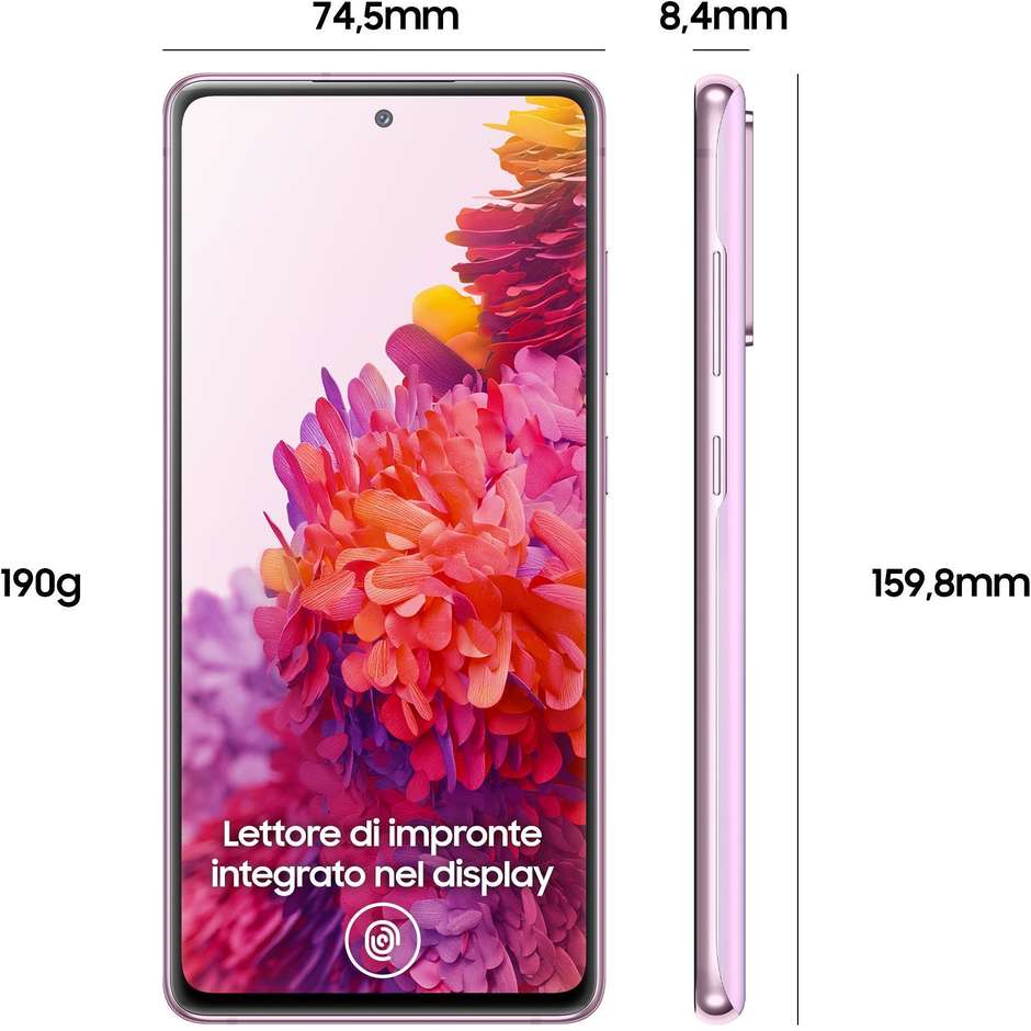 Samsung Galaxy S20 FE Smartphone 6,5'' Ram 6 Gb Memoria 128 Gb Android colore Cloud Lavender