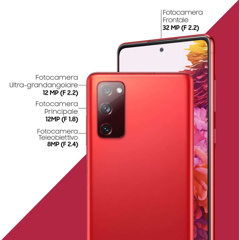 Samsung Galaxy S20 FE Smartphone 6,5'' Ram 6 Gb Memoria 128 Gb Android colore rosso