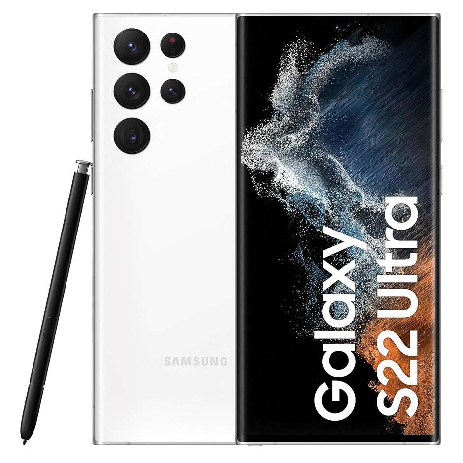 Samsung Galaxy S22 Ultra 5G Display 6.8'' Dynamic Amoled 2X RAM 8 Gb 128 Gb Android Colore Phantom White