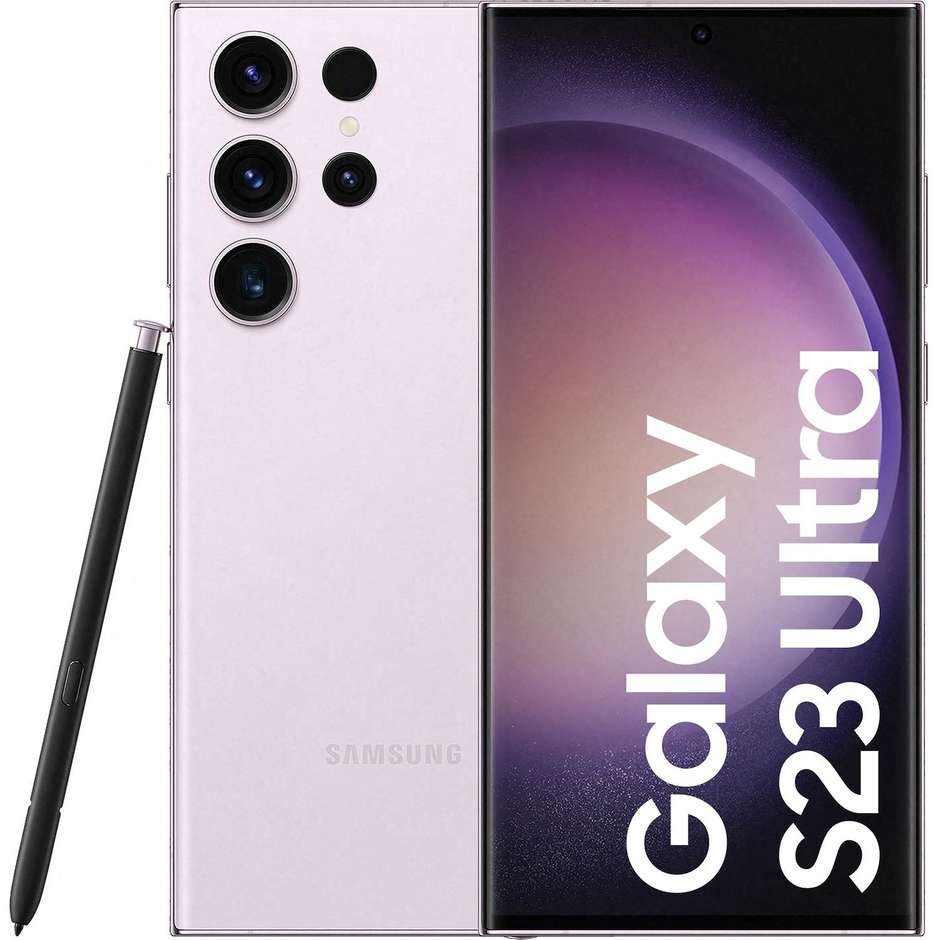 Samsung Galaxy S23 Ultra 5G Smartphone 6,88" QHD Ram 12 Gb Memoria 512 Gb Android Colore Lavender