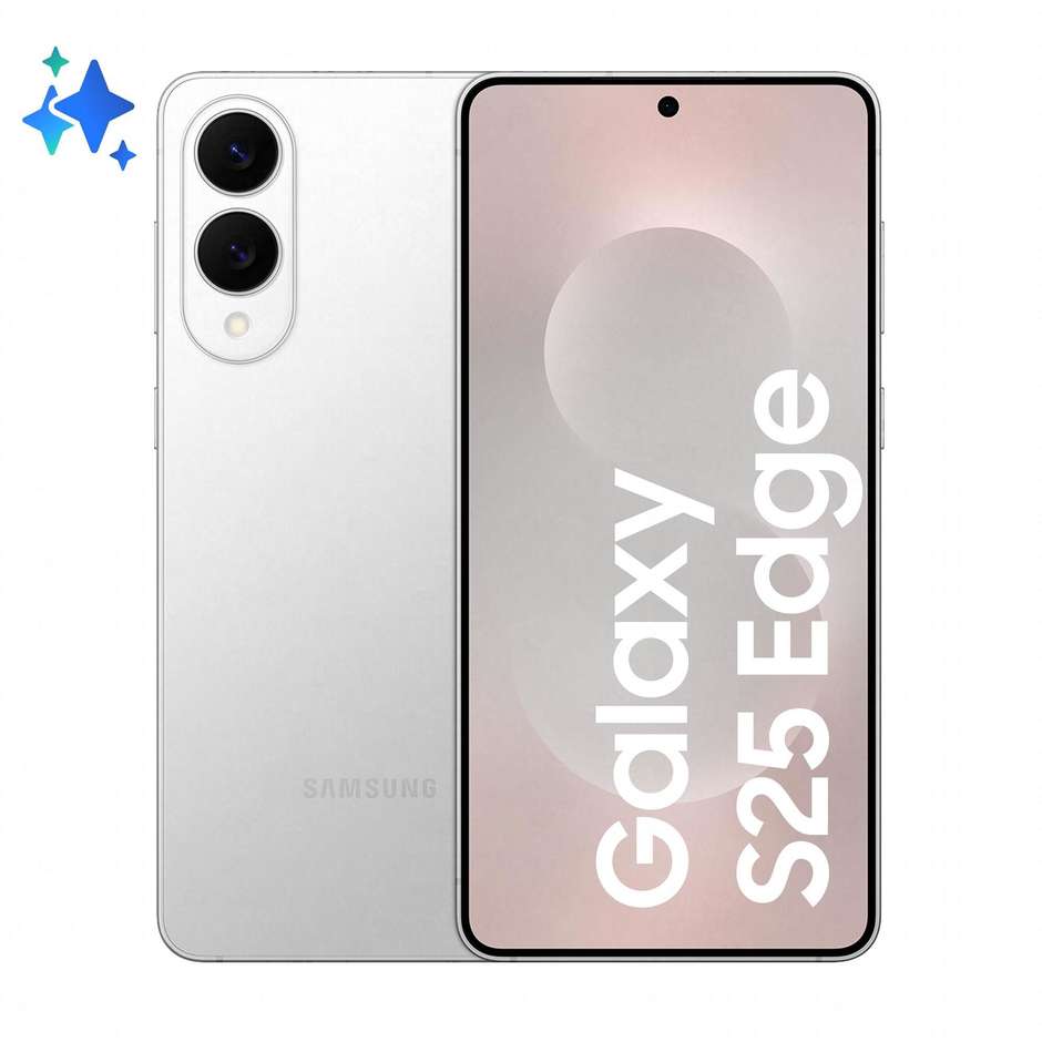 Samsung Galaxy S25 Edge Smartphone 5G 6,7" Dynamic AMOLED 2X 256GB Chip Snapdragon 8 Elite Colore Titanium Silver