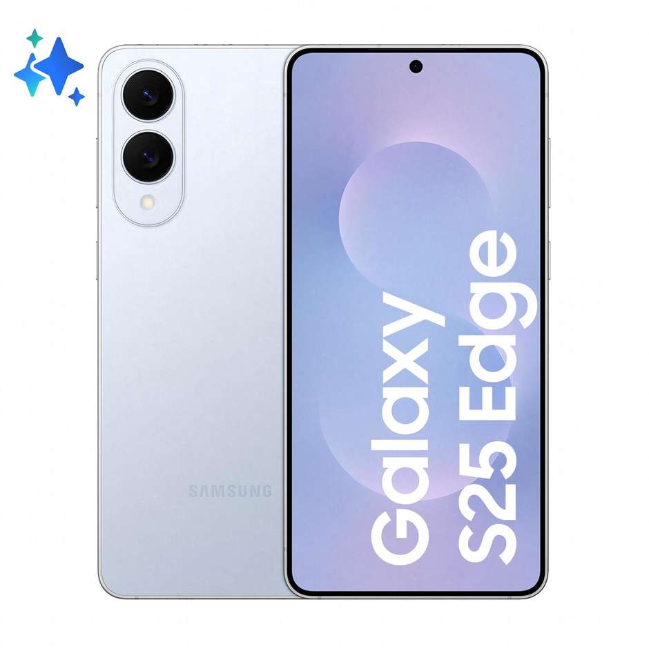 Samsung Galaxy S25 Edge Smartphone 5G 6,7" Dynamic AMOLED 2X 512GB Chip Snapdragon 8 Elite Colore Titanium Icyblue
