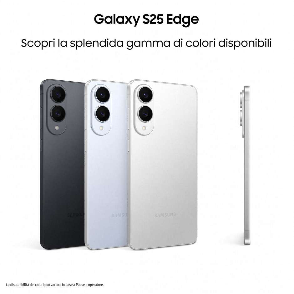Samsung Galaxy S25 Edge Smartphone 5G 6,7" Dynamic AMOLED 2X 512GB Chip Snapdragon 8 Elite Colore Titanium Icyblue
