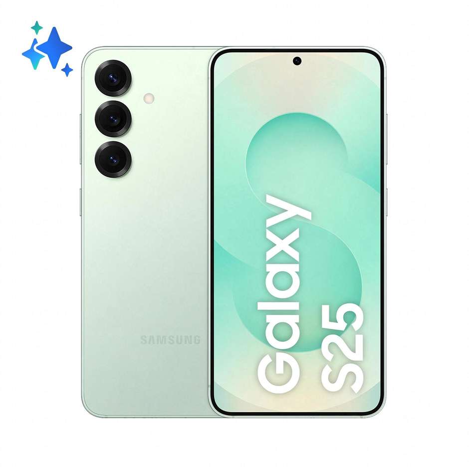 Samsung Galaxy S25 Smartphone 5G 6,2" Dynamic AMOLED 2X 128GB Chip Snapdragon 8 Elite Colore Mint