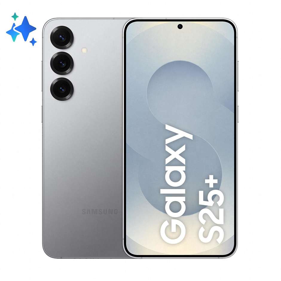 Samsung Galaxy S25+ Smartphone 5G 6,7" Dynamic AMOLED 2X 512GB Chip Snapdragon 8 Elite Colore Silver Shadow