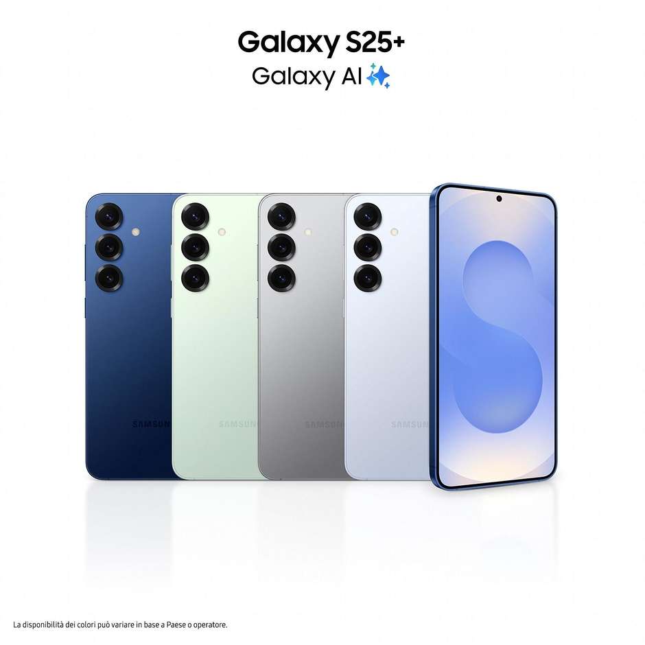 Samsung Galaxy S25+ Smartphone 5G 6,7" Dynamic AMOLED 2X 512GB Chip Snapdragon 8 Elite Colore Silver Shadow