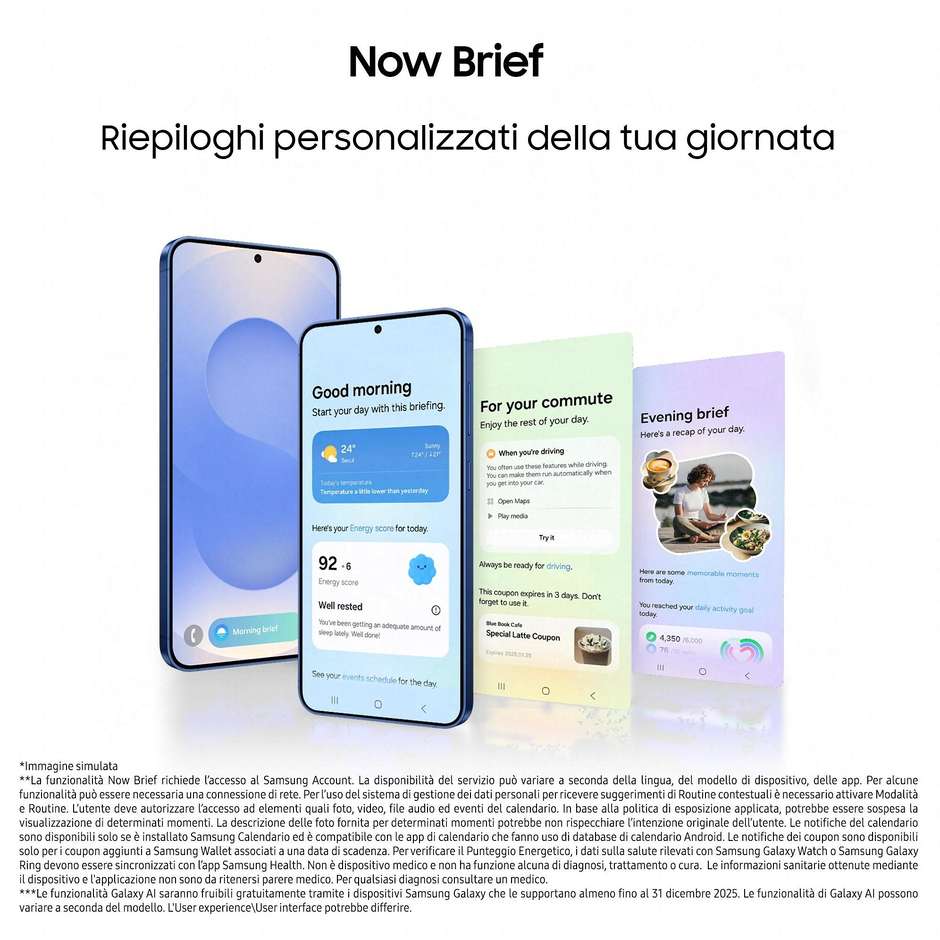 Samsung Galaxy S25+ Smartphone 5G 6.7'' Ram 12 GB Memoria 256 GB Colore Icyblue