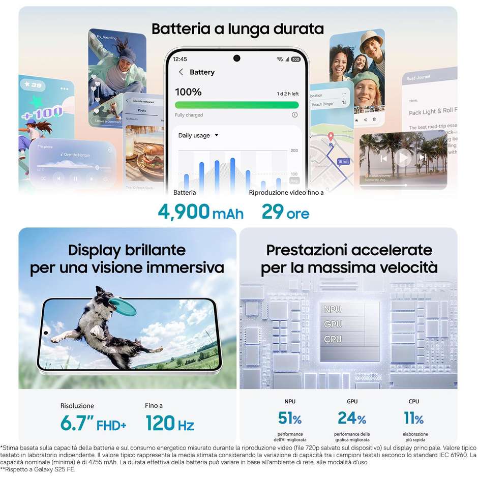 Samsung Galaxy S26 FE 5G 8 GB/256 GB Blueberry, Dynamic AMOLED 2X 6,7″ 120 Hz