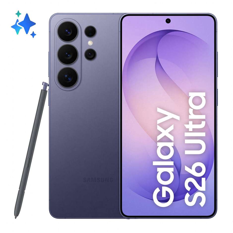 Samsung Galaxy S26 Ultra Smartphone 5G 6,9" Dynamic AMOLED 2X 256GB 200MP S-Pen Colore Cobalt Violet