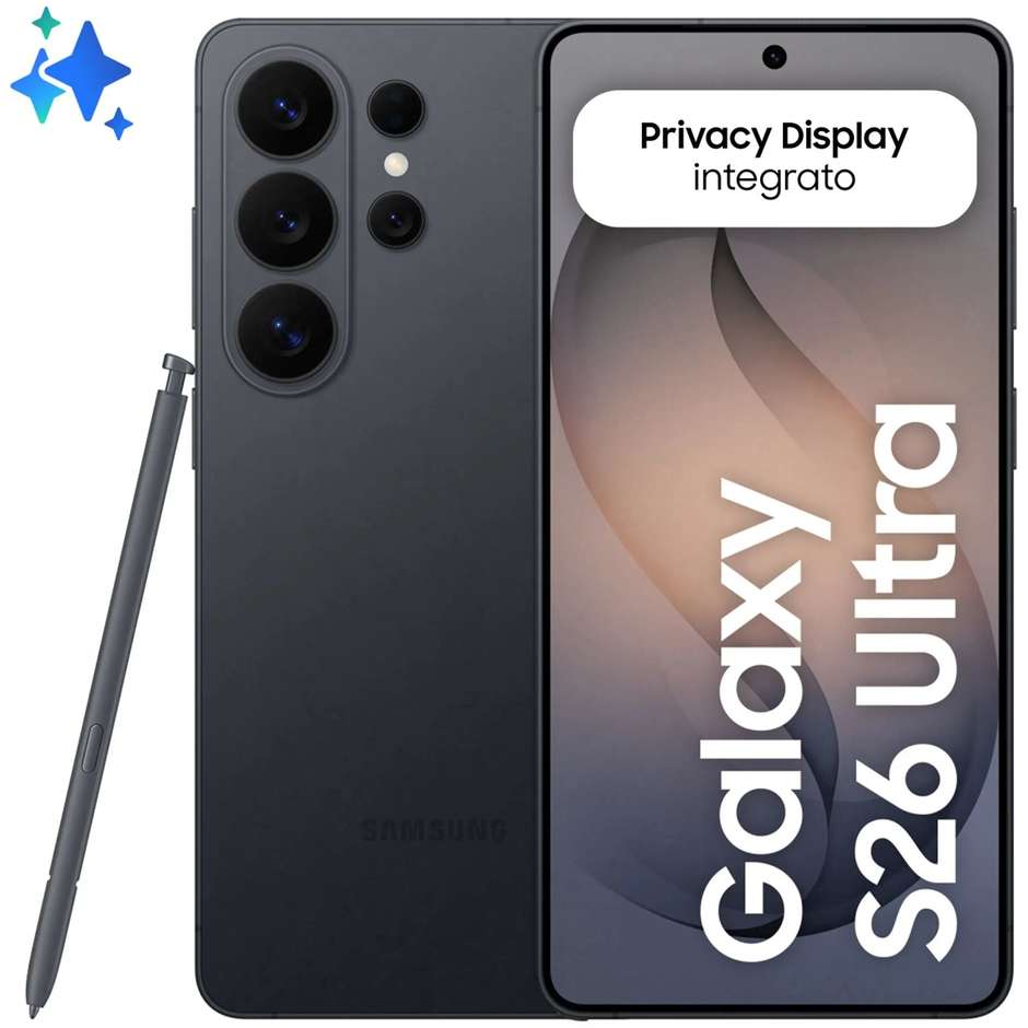 Samsung Galaxy S26 Ultra Smartphone 5G 6,9" Dynamic AMOLED 2X 512GB 200MP S-Pen Colore Nero