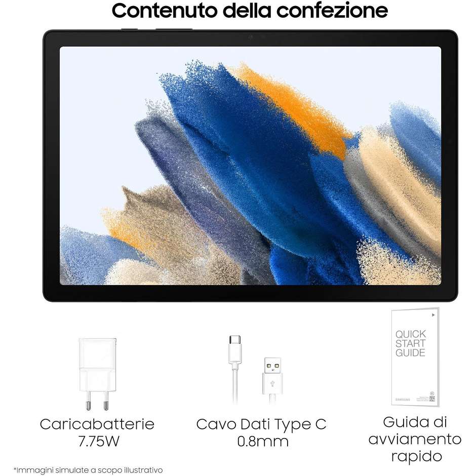 Samsung Galaxy Tab A8 Tablet 10,5" HD+ Ram 4 Gb Memoria 64 Gb Wi-Fi Android 11 colore Dark Grey