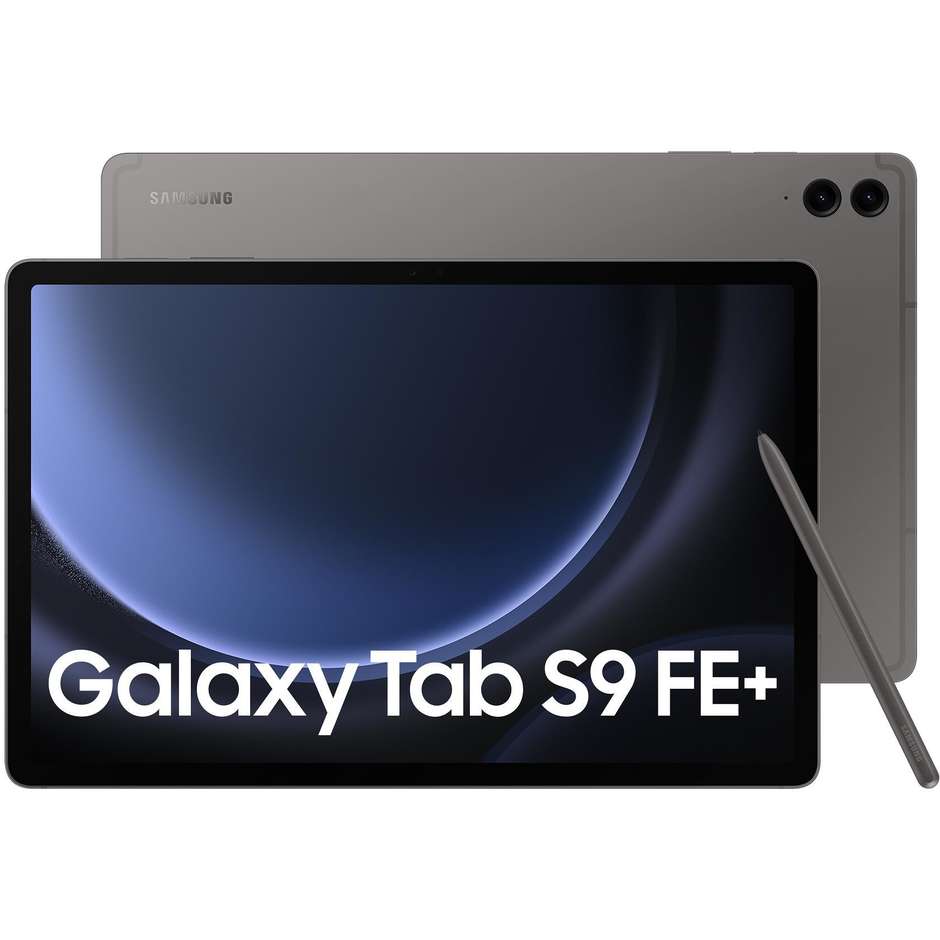 Samsung Galaxy Tab S9 FE+ Tablet 12.4" Wi-Fi Full HD Ram 12 GB Memoria 256 GB Android 13 Colore Grigio