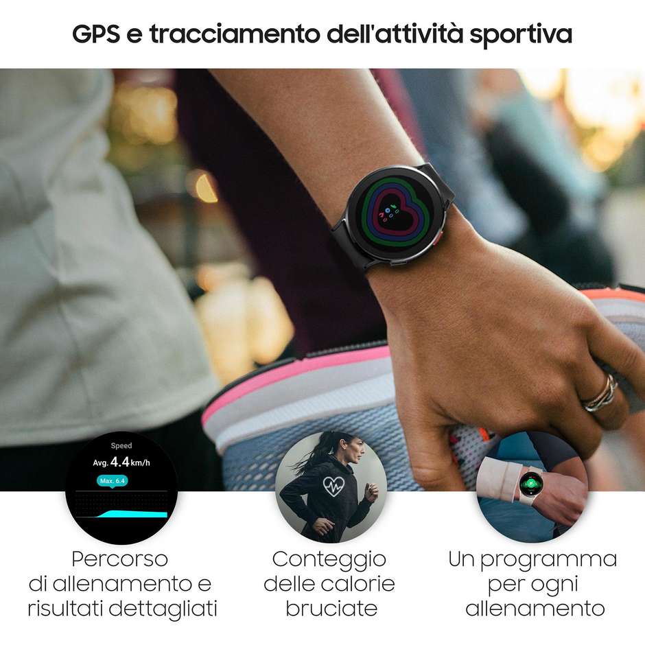 Samsung Galaxy Watch 4 Smartwatch SAMOLED 40 mm GPS Bluetooth Monitoraggio Salute colore nero