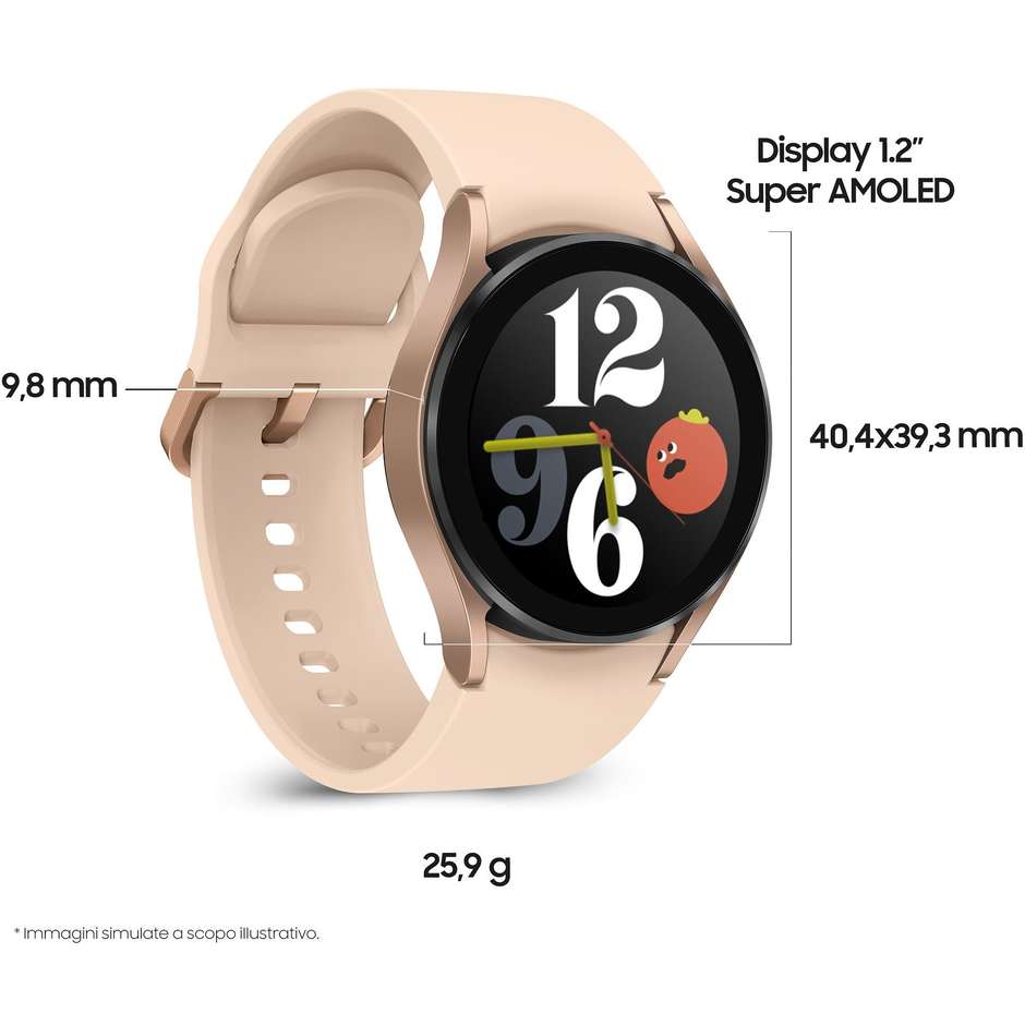 Samsung Galaxy Watch 4 Smartwatch SAMOLED 40 mm GPS Bluetooth Monitoraggio Salute colore Pink Gold