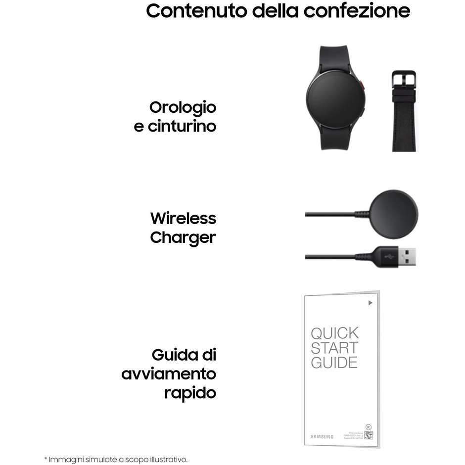 Samsung Galaxy Watch 4 Smartwatch SAMOLED 44 mm GPS Bluetooth Monitoraggio Salute colore nero