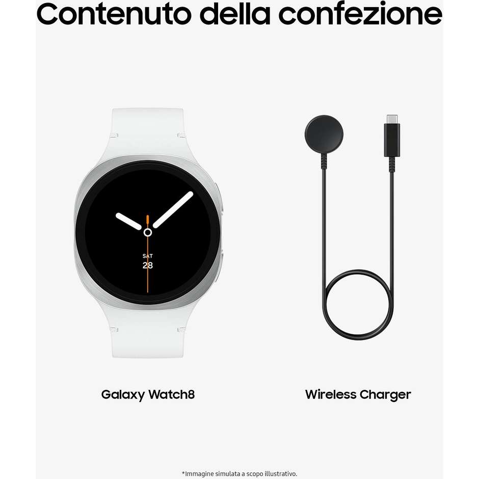Samsung Galaxy Watch 8 Bluetooth 40mm in Alluminio Colore Argento