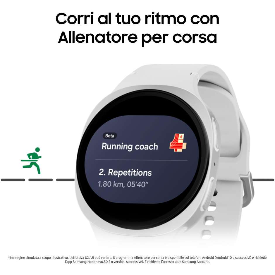Samsung Galaxy Watch FE 44mm Smartwatch Super AMOLED Cassa Alluminio Bluetooth Colore Bianco