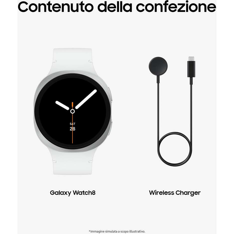 Samsung Galaxy Watch FE 44mm Smartwatch Super AMOLED Cassa Alluminio Bluetooth Colore Bianco