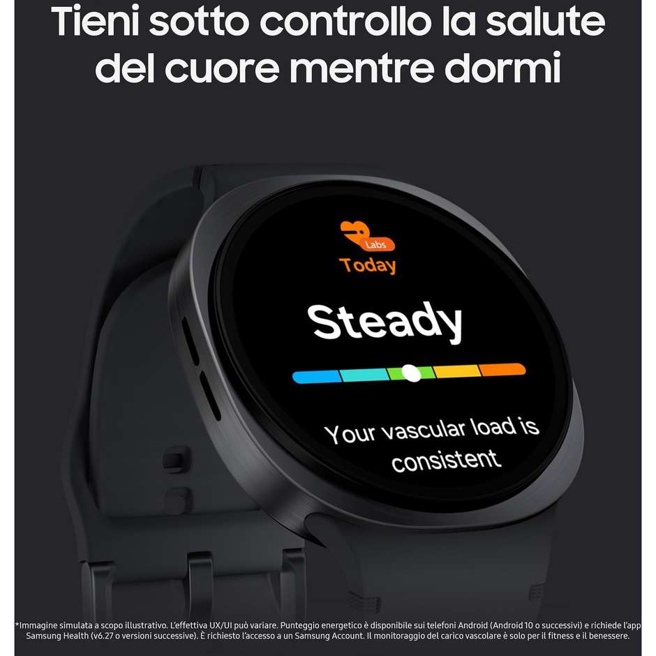 Samsung Galaxy Watch FE 44mm Smartwatch Super AMOLED Cassa Alluminio Bluetooth Colore Nero