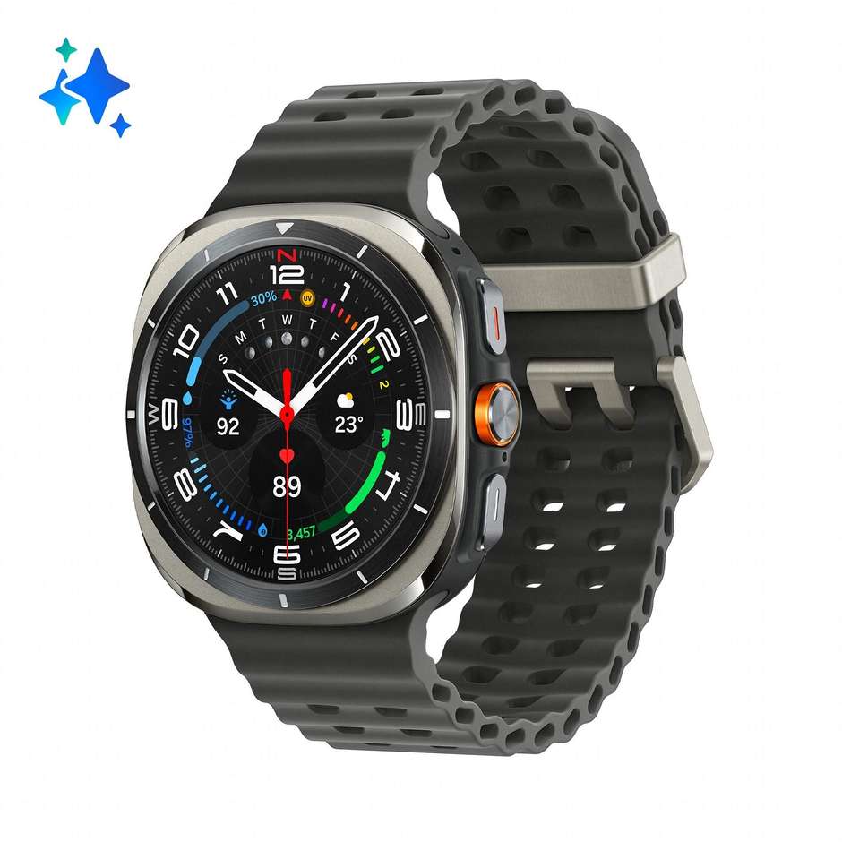 Samsung Galaxy Watch Ultra Smartwatch 47mm Wi-Fi + LTE Colore Titanium Silver con cinturino Nero