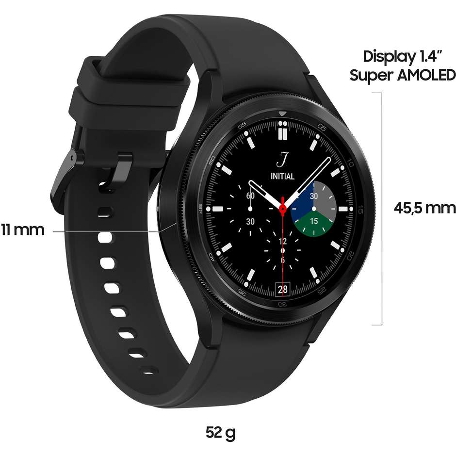 Samsung Galaxy Watch4 Classic 46mm Smartwatch Ghiera Rotante Wi-Fi Bluetooth NFC Colore Nero (SM-R890NZKAEUE)