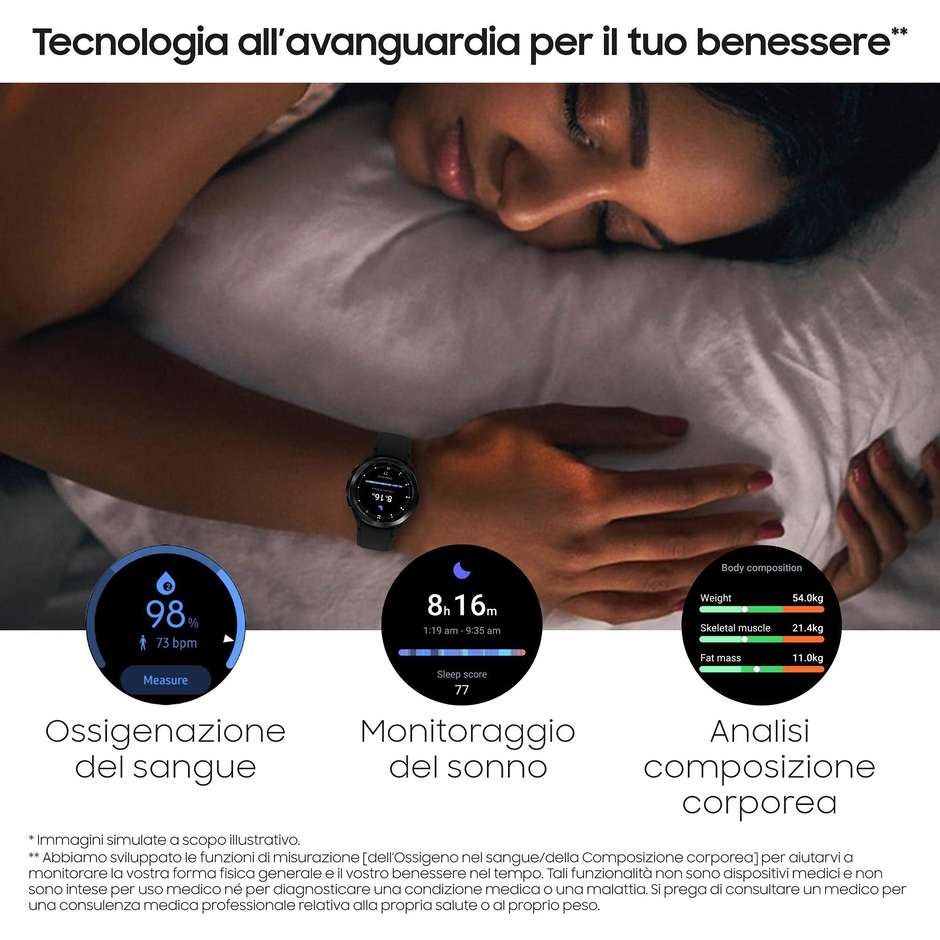 Samsung Galaxy Watch4 Classic 46mm Smartwatch Ghiera Rotante Wi-Fi Bluetooth NFC Colore Nero (SM-R890NZKAEUE)