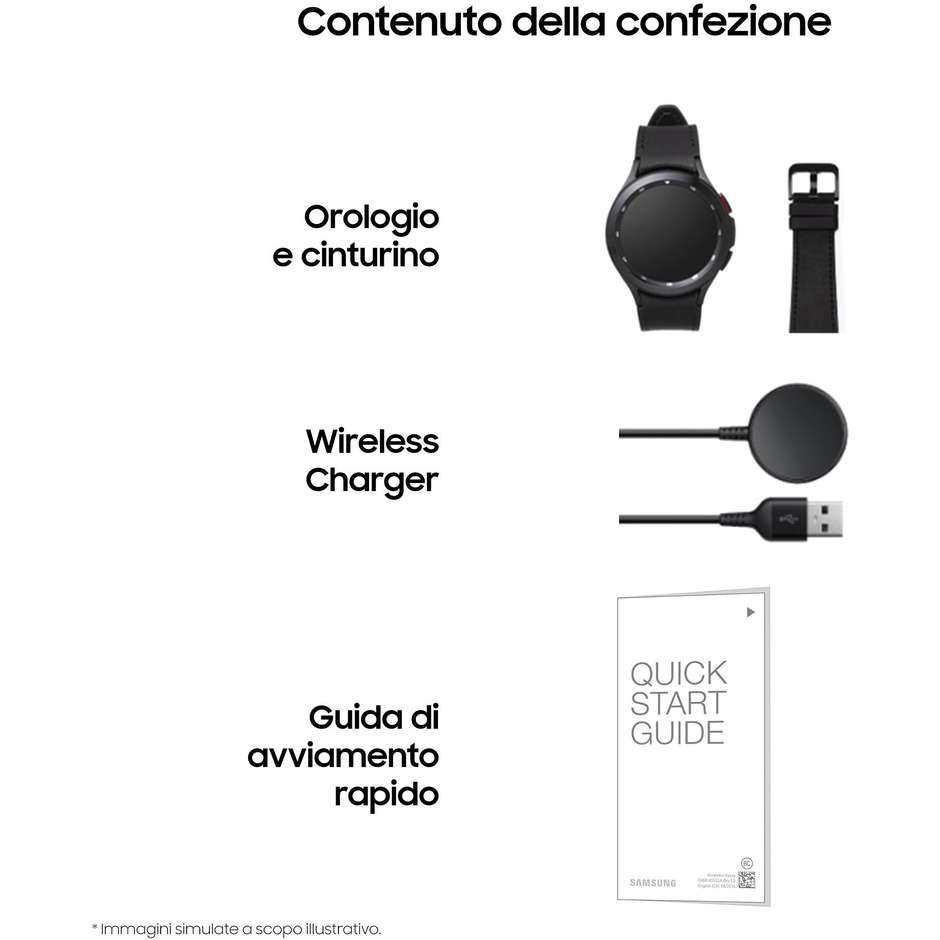 Samsung Galaxy Watch4 Classic 46mm Smartwatch Ghiera Rotante Wi-Fi Bluetooth NFC Colore Nero (SM-R890NZKAEUE)