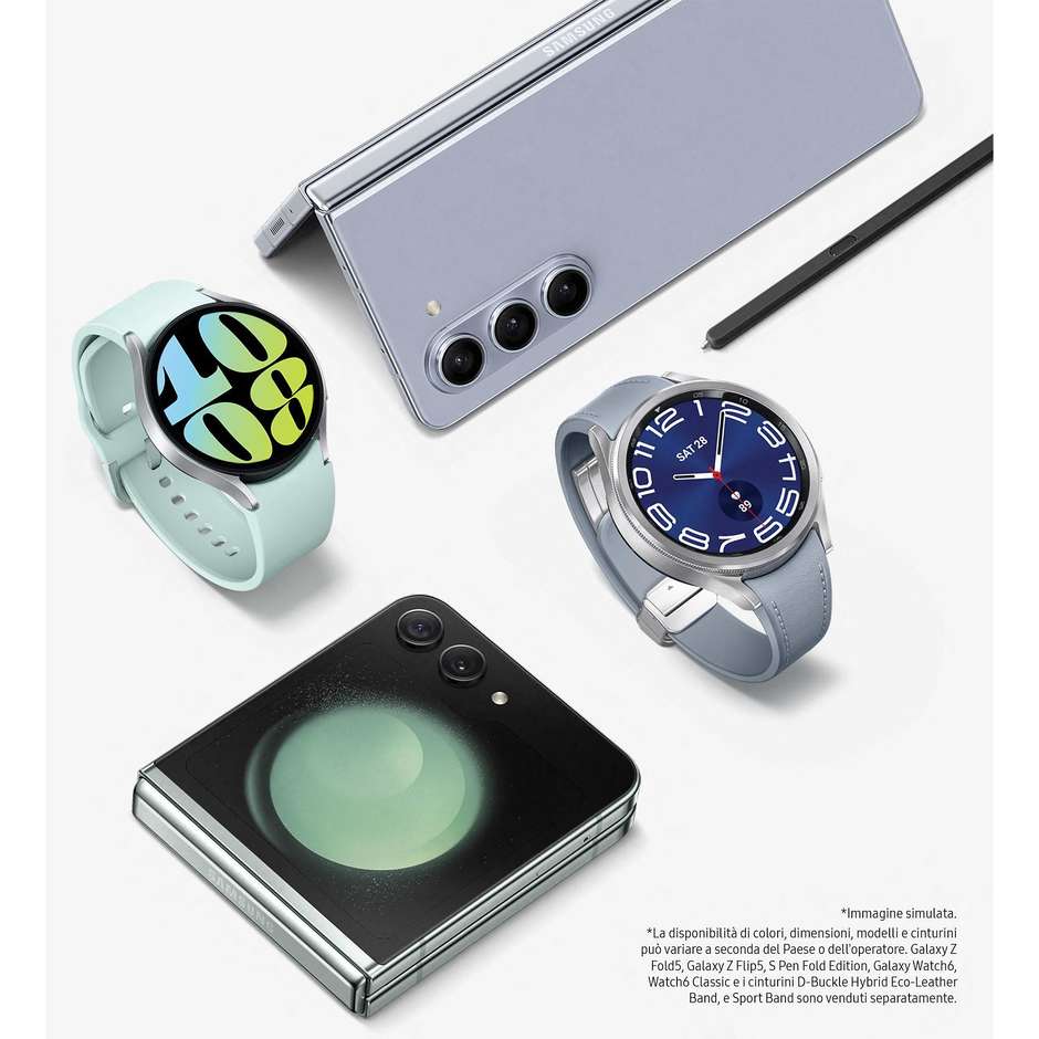 Samsung Galaxy Watch6 44mm Smartwatch Super AMOLED Bluetooth Wi-Fi Colore Argento (SM-R940NZSAEUE)