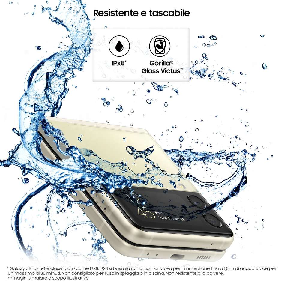 Samsung Galaxy Z Flip 3 5G Smartophone 1,9''/6,7'' AMOLED Ram 8 Gb Memoria 128 Gb Android colore Lavander