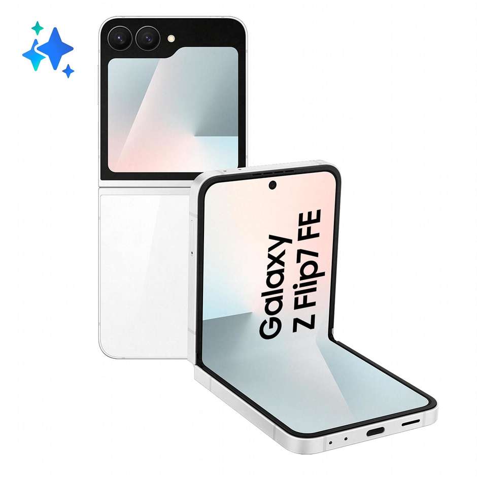 Samsung Galaxy Z Flip 7 FE Smartphone 5G 6,7" Dynamic AMOLED 2X 128GB Pieghevole Colore Bianco