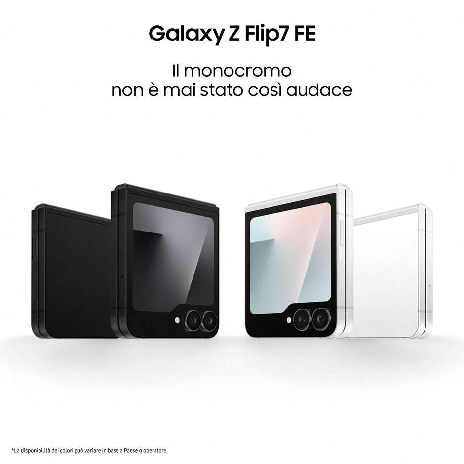 Samsung Galaxy Z Flip 7 FE Smartphone 5G 6,7" Dynamic AMOLED 2X 128GB Pieghevole Colore Bianco