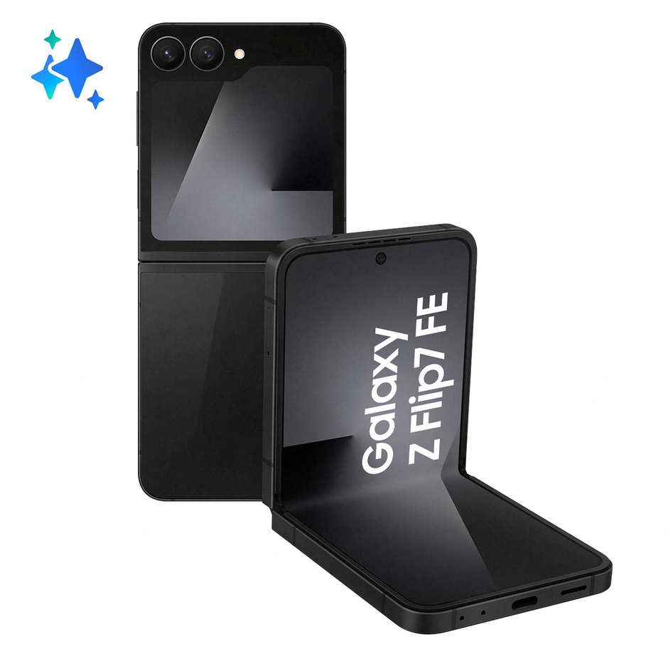 Samsung Galaxy Z Flip 7 FE Smartphone 5G 6,7" Dynamic AMOLED 2X 128GB Pieghevole Colore Nero