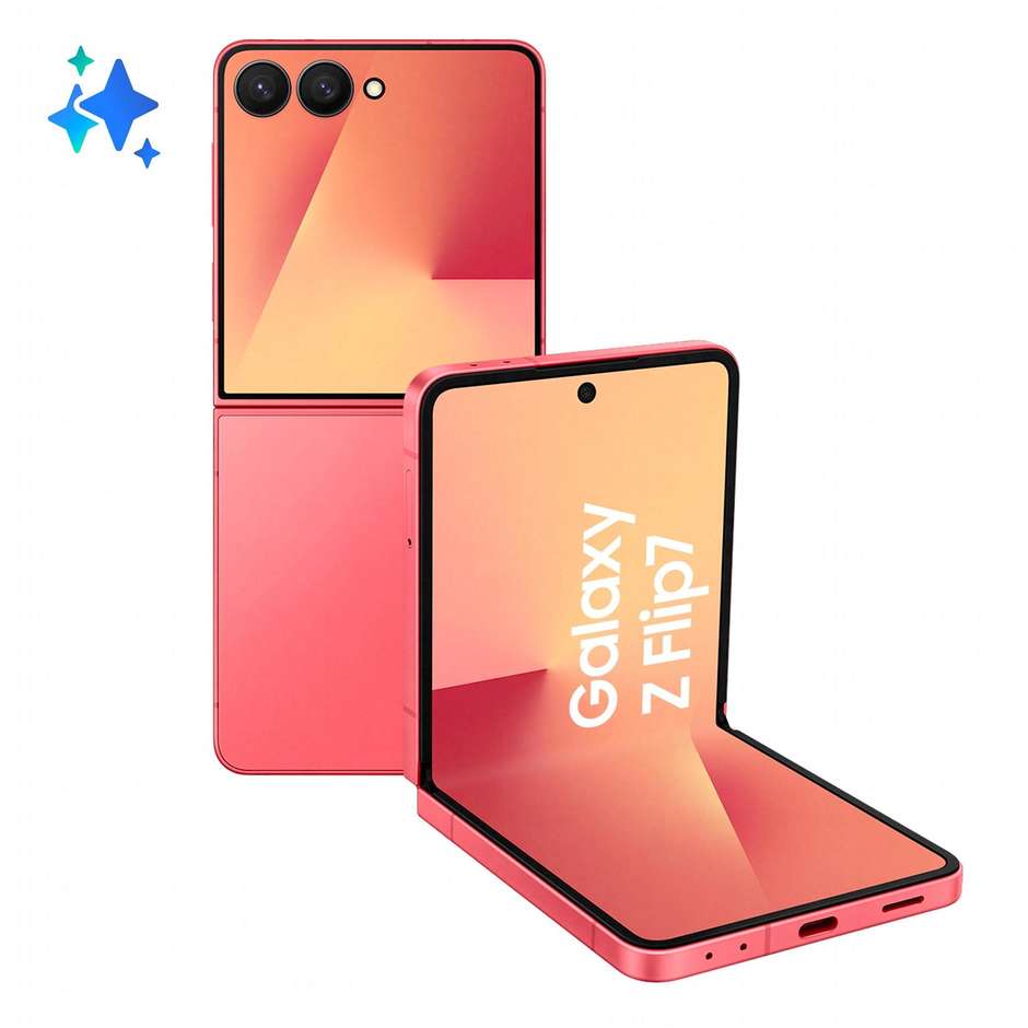 Samsung Galaxy Z Flip 7 Smartphone 5G 6,9" Dynamic AMOLED 2X 256GB Pieghevole Colore Corallo