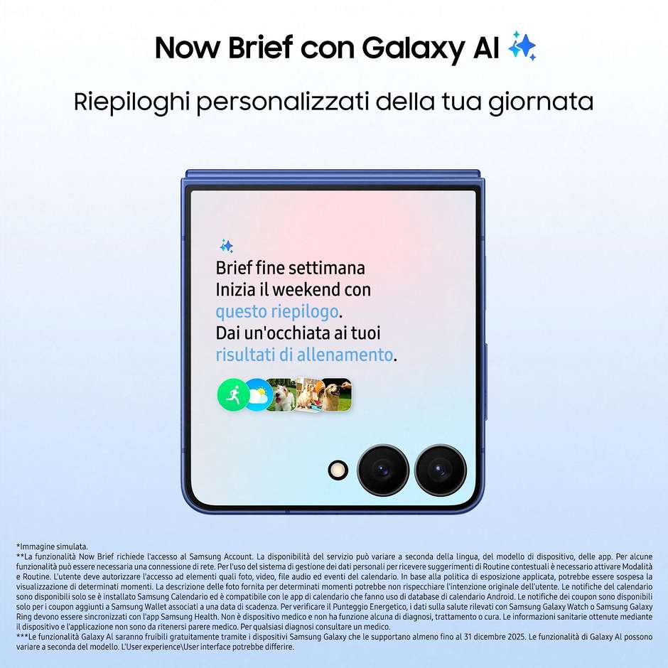 Samsung Galaxy Z Flip 7 Smartphone 5G 6,9" Dynamic AMOLED 2X 256GB Pieghevole Colore Nero