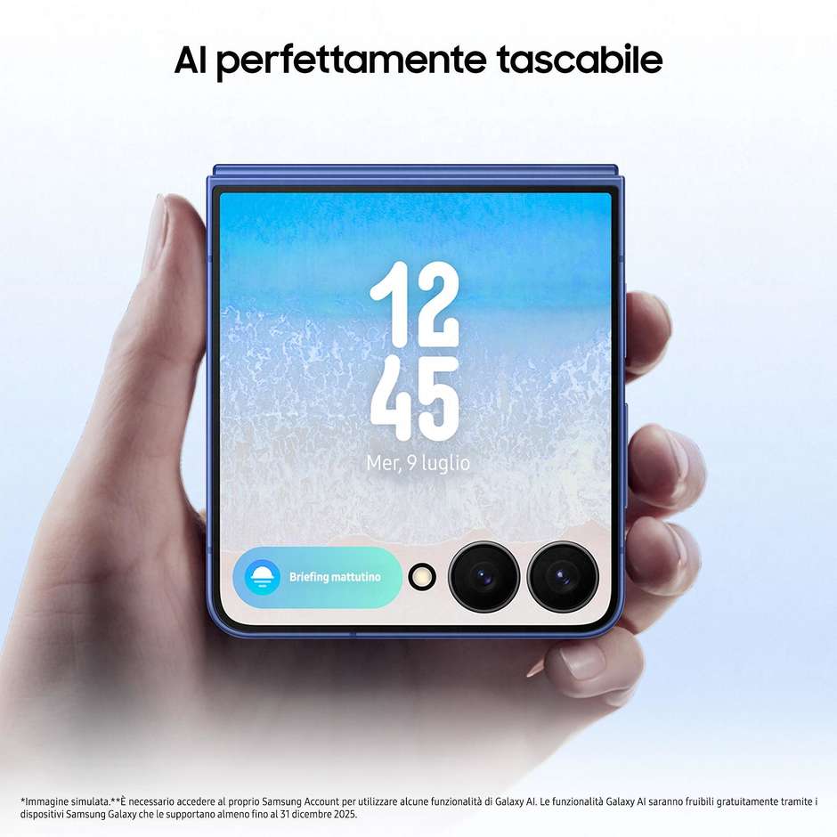 Samsung Galaxy Z Flip 7 Smartphone 5G 6,9" Dynamic AMOLED 2X 512GB Pieghevole Colore Nero
