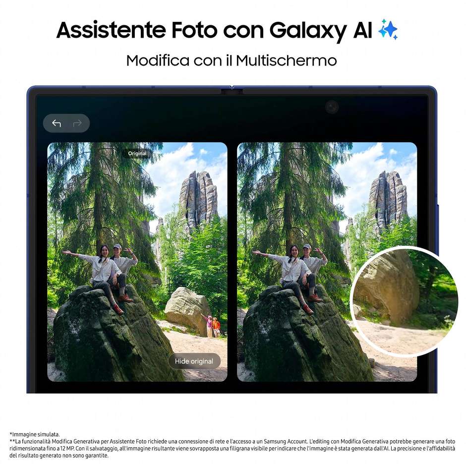 Samsung Galaxy Z Fold 7 Smartphone 5G 8,0" Dynamic AMOLED 2X 1TB Chip Snapdragon 8 Gen 3 Colore Nero