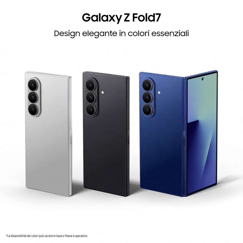Samsung Galaxy Z Fold 7 Smartphone 5G 8" RAM 12 GB Memoria 1 TB Fotocamera 200 MP Nero