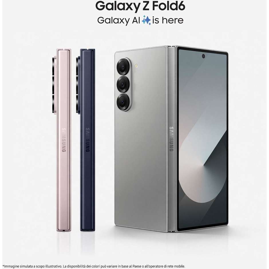 Samsung Galaxy Z Fold6 Smartphone 5G 6,3"/7,6" Ram 12 GB Memoria 256 GB Android Colore Silver Shadow