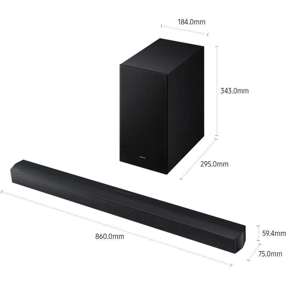 Samsung HW-B650F/ZF Soundbar con Subwoofer per TV Nero