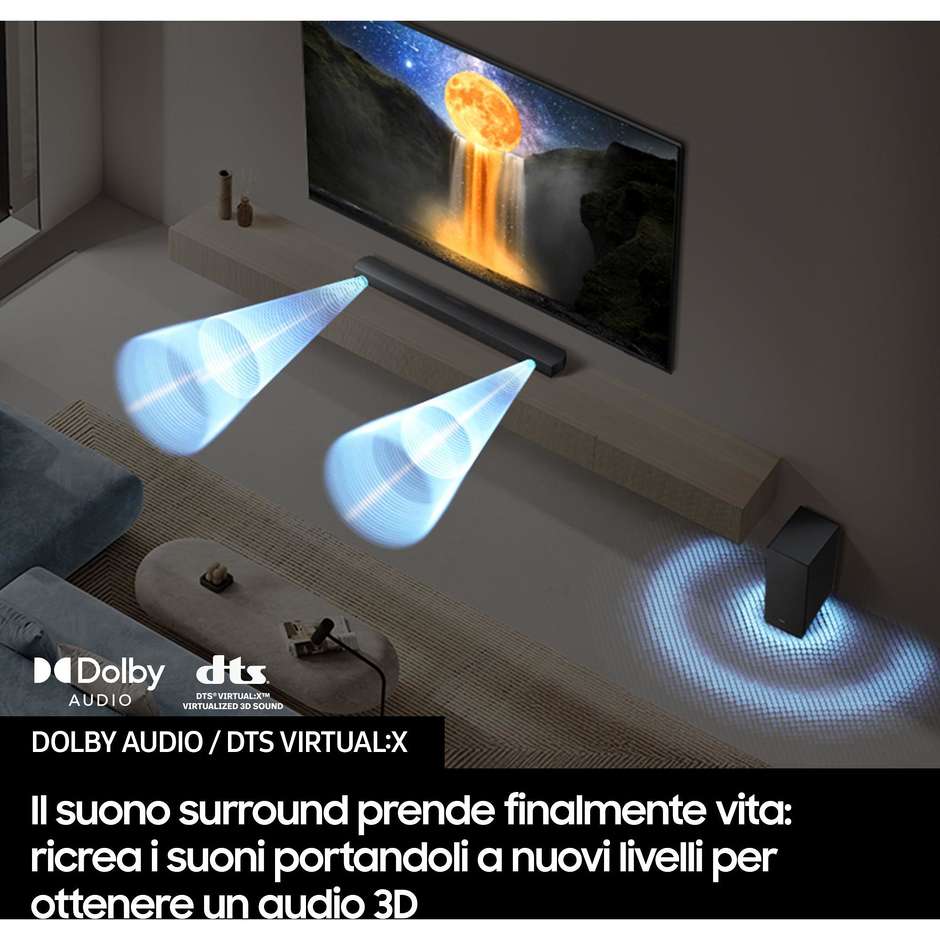 Samsung HW-B650F/ZF Soundbar con Subwoofer per TV Nero