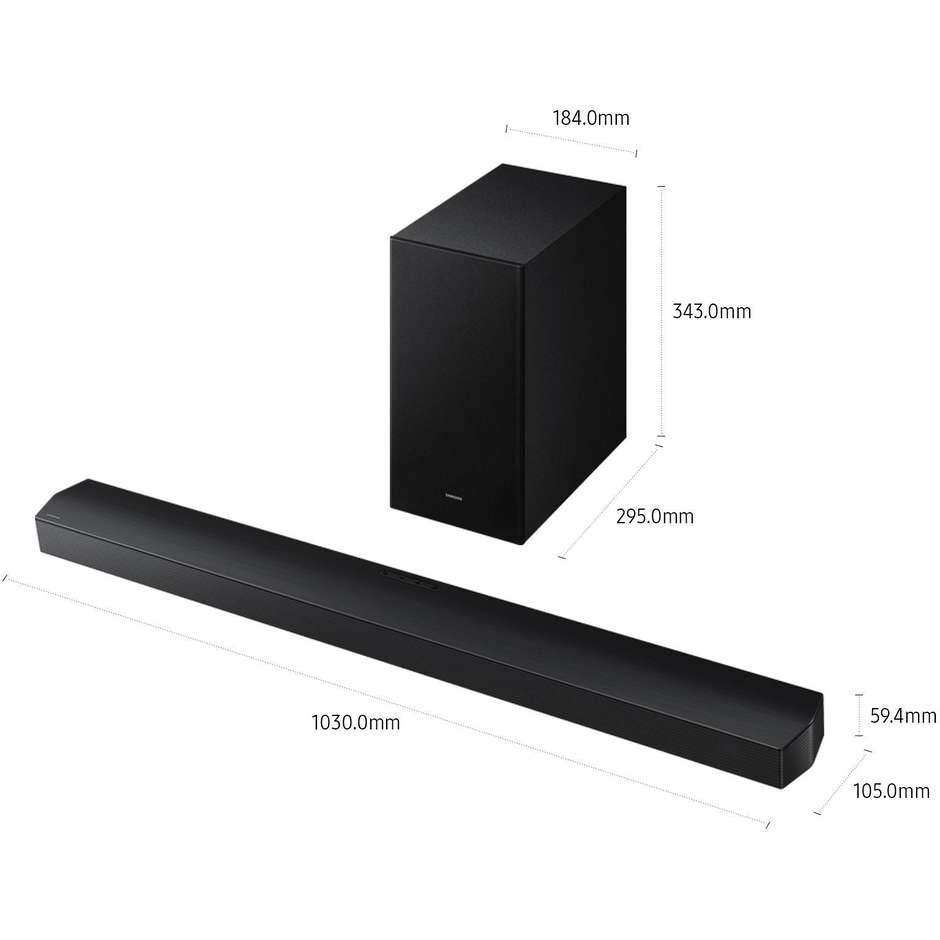 SAMSUNG HW-B750F/ZF Soundbar All-in-One per TV e Intrattenimento Domestico DTS Colore Black
