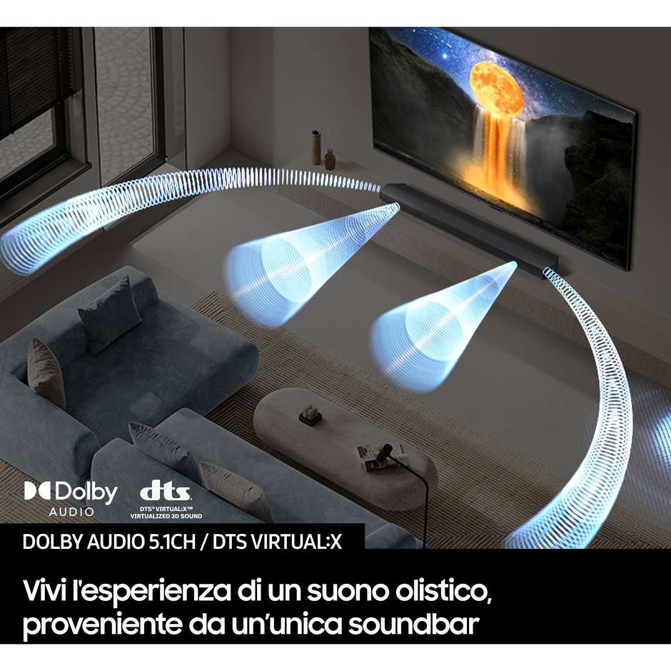 SAMSUNG HW-B750F/ZF Soundbar All-in-One per TV e Intrattenimento Domestico DTS Colore Black