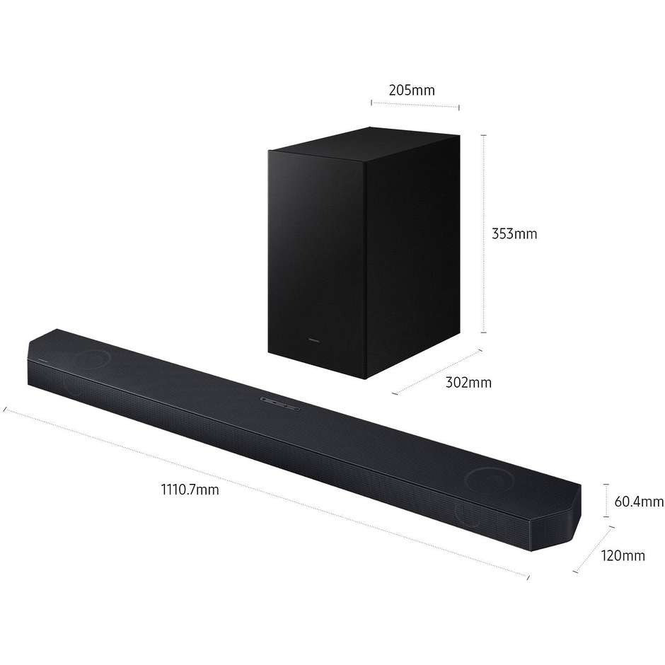Samsung HW-Q600H/XC Soundbar 3.1.2 320 W Dolby Atmos con subwoofer wireless