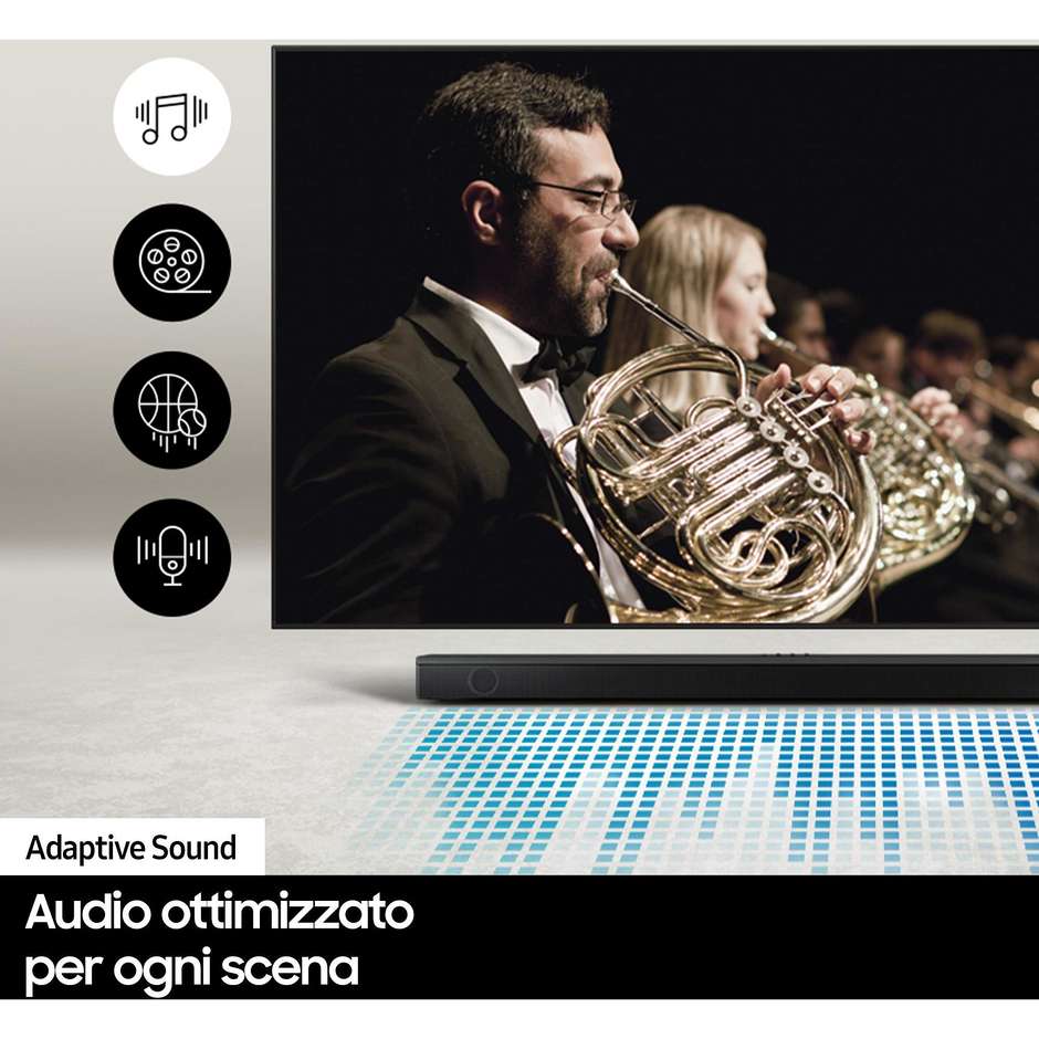 Samsung HW-Q700B/ZF Soundbar con Subwoofer 3.1.2 Potenza 320W 2022, audio 3D wireless ottimizzato, effetto cinema surround