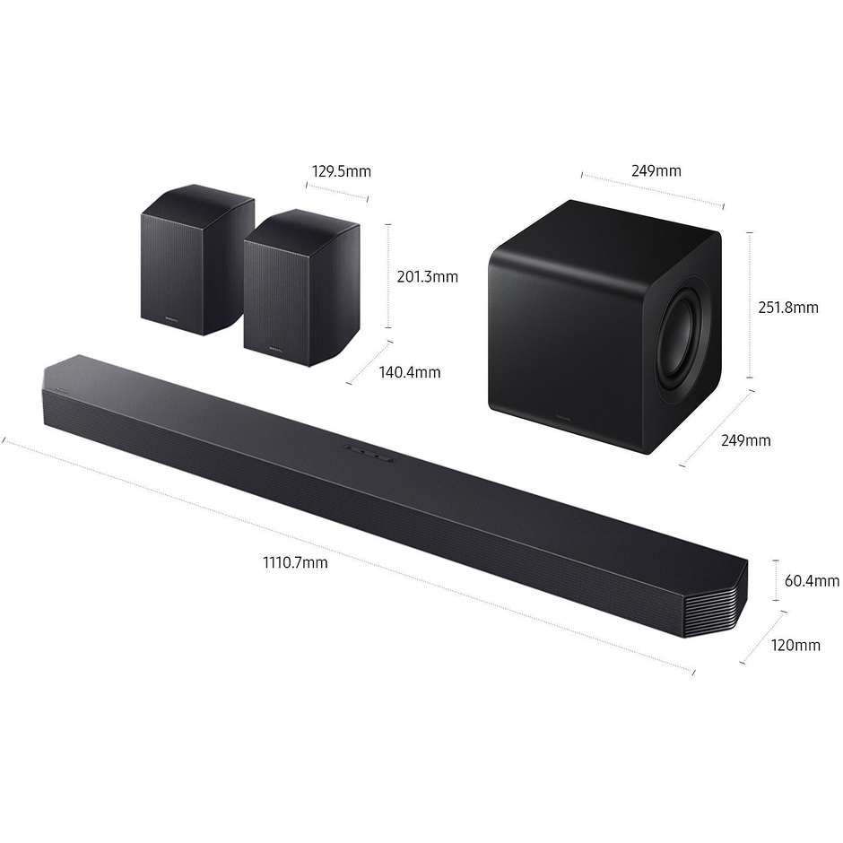 Samsung HW-Q930H/XC Soundbar 9.1.4 580 W Dolby Atmos con subwoofer e diffusori posteriori