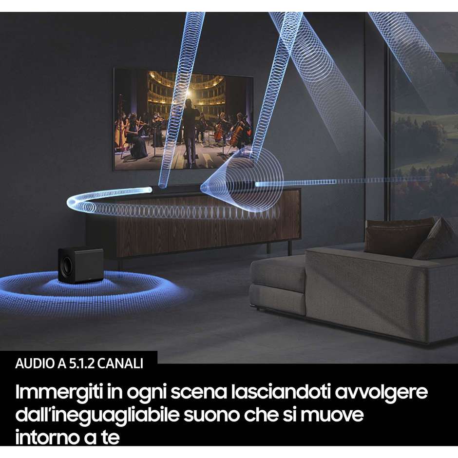Samsung HW-QS700F Soundbar 3.1.2 Canali 345W Dolby Atmos Wireless Subwoofer Nero