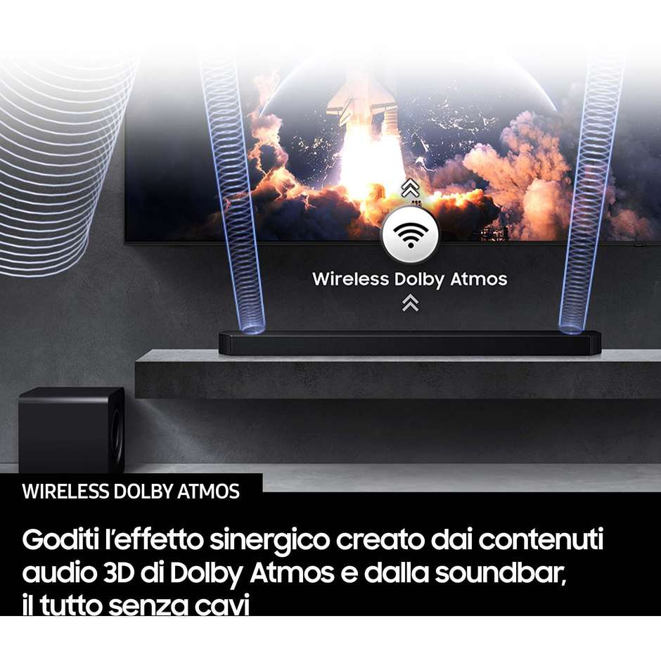 Samsung HW-QS700F Soundbar Wireless Dolby Atmos Colore Nero