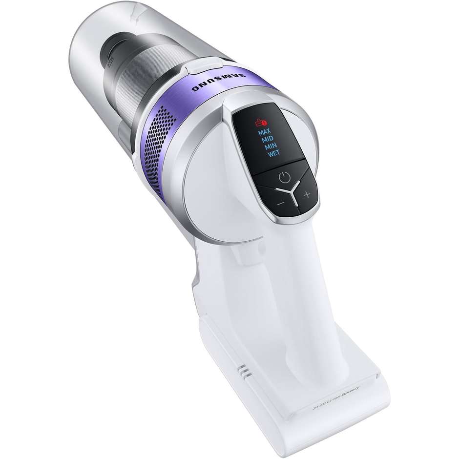 Samsung Jet 70 Easy VS15T7031R4 Scopa Elettrica Ricaricabile 410W 150AW Supporto 2-in-1 Bianco e Nero