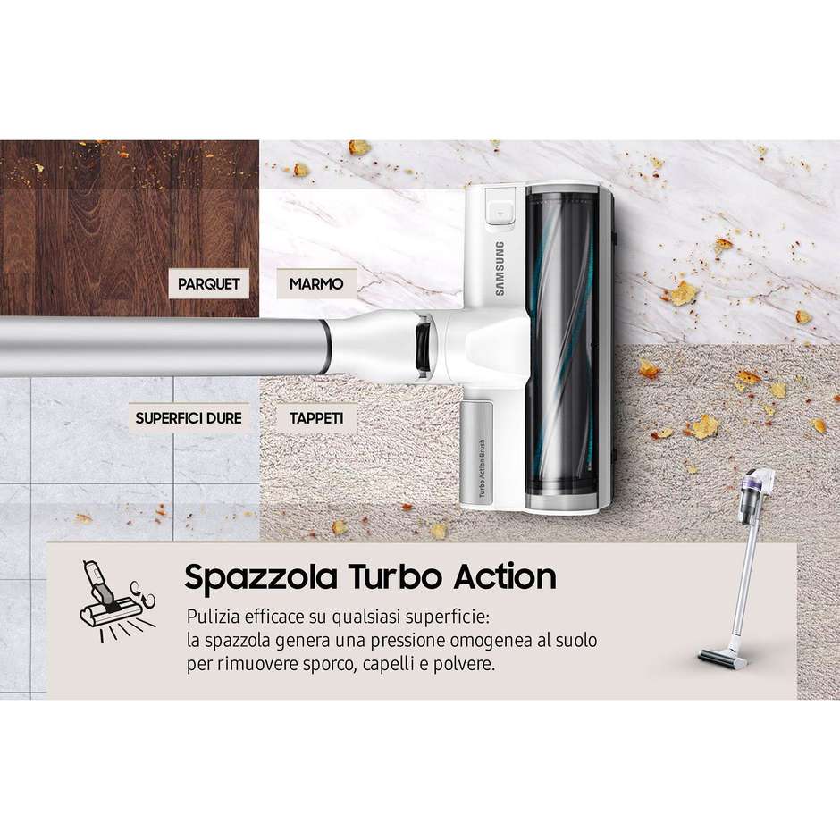 Samsung Jet 70 Turbo VS15T7031R4 aspirapolvere senza fili 150 AW bianco